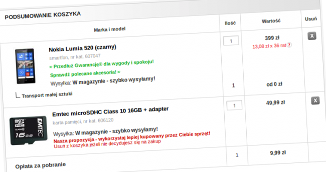 Screen z OleOle.pl