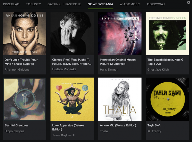 Spotify App – nowe wydania