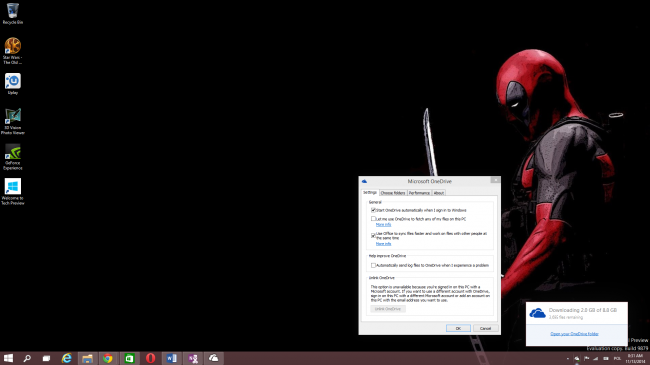 Windows 10 Build 9879 OneDrive