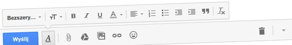 gmail formatowanie 