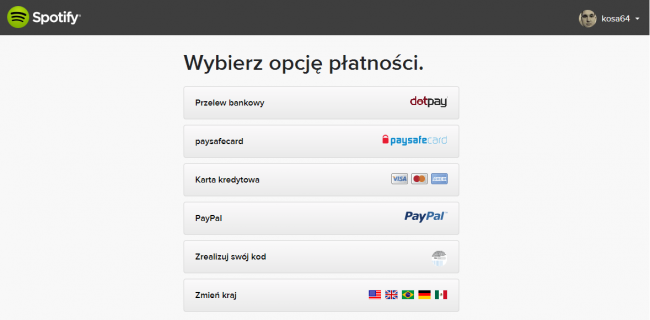 Spotify Dotpay
