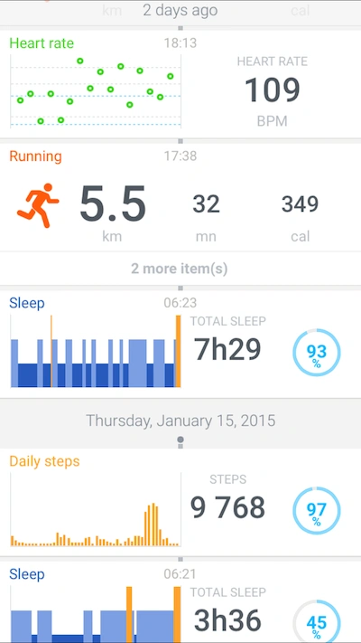 Health Mate heart rate