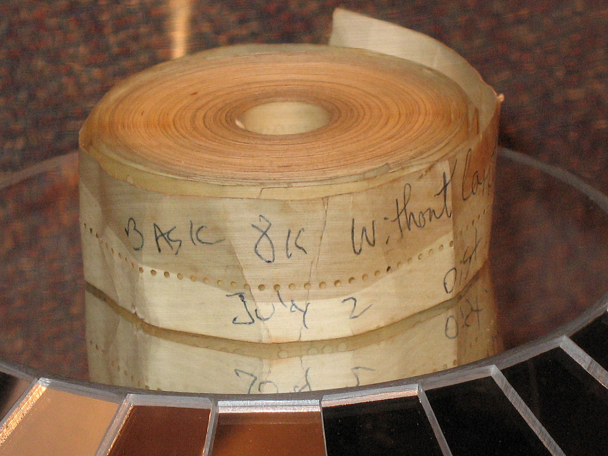 &quot;Altair BASIC Paper Tape&quot; by User:Swtpc6800 Swtpc6800 Michael Holley - Own work. Licensed under Public Domain via Wikimedia Commons - http://commons.wikimedia.org/wiki/File:Altair_BASIC_Paper_Tape.jpg#/media/File:Altair_BASIC_Paper_Tape.jpg class="wp-image-353590" 