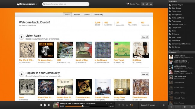 Grooveshark-Home 