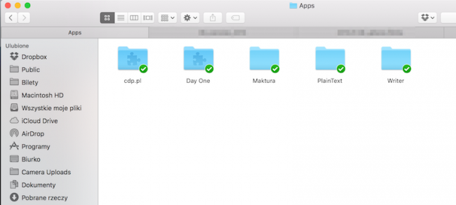 zielone ikony Dropbox