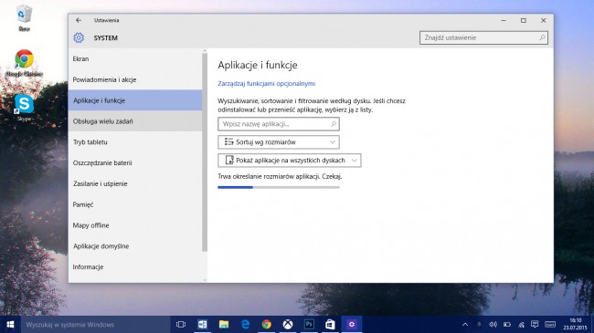 windows 10 ustawienia
