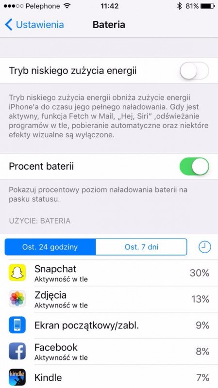 snapchat bateria