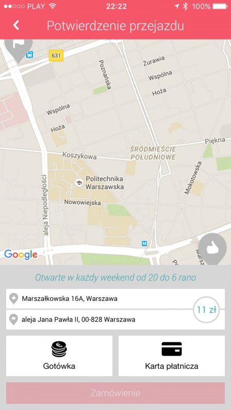 W Heetch aplikacja przez odjazdem szacuje cenę