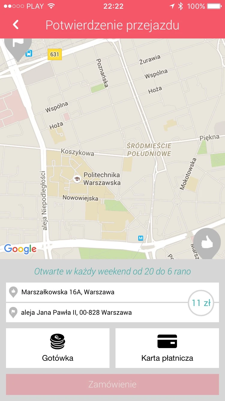 W Heetch aplikacja przez odjazdem szacuje cenę