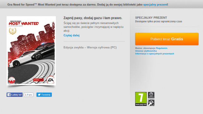 Need for Speed Most Wanted za darmo Specjalny Prezent Origin class="wp-image-467842" 