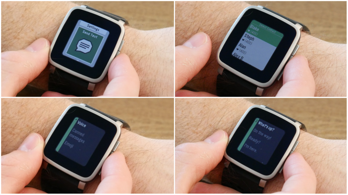 Pebble na Androidzie potrafi też wysłać SMS. class="wp-image-468435" 