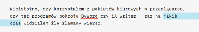 Twarda spacja - łamanie tekstu w OS X 