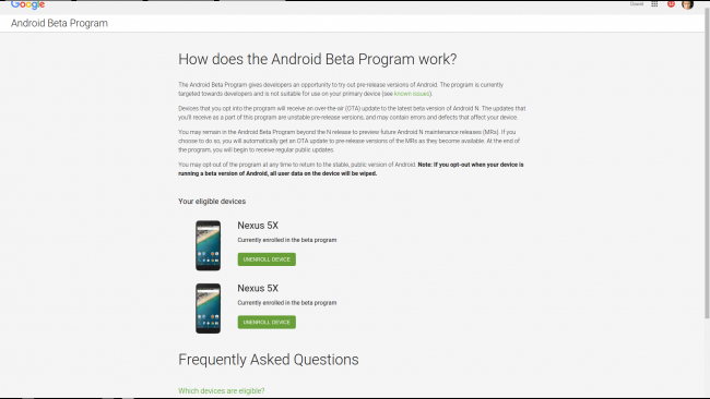 Android N Beta Program