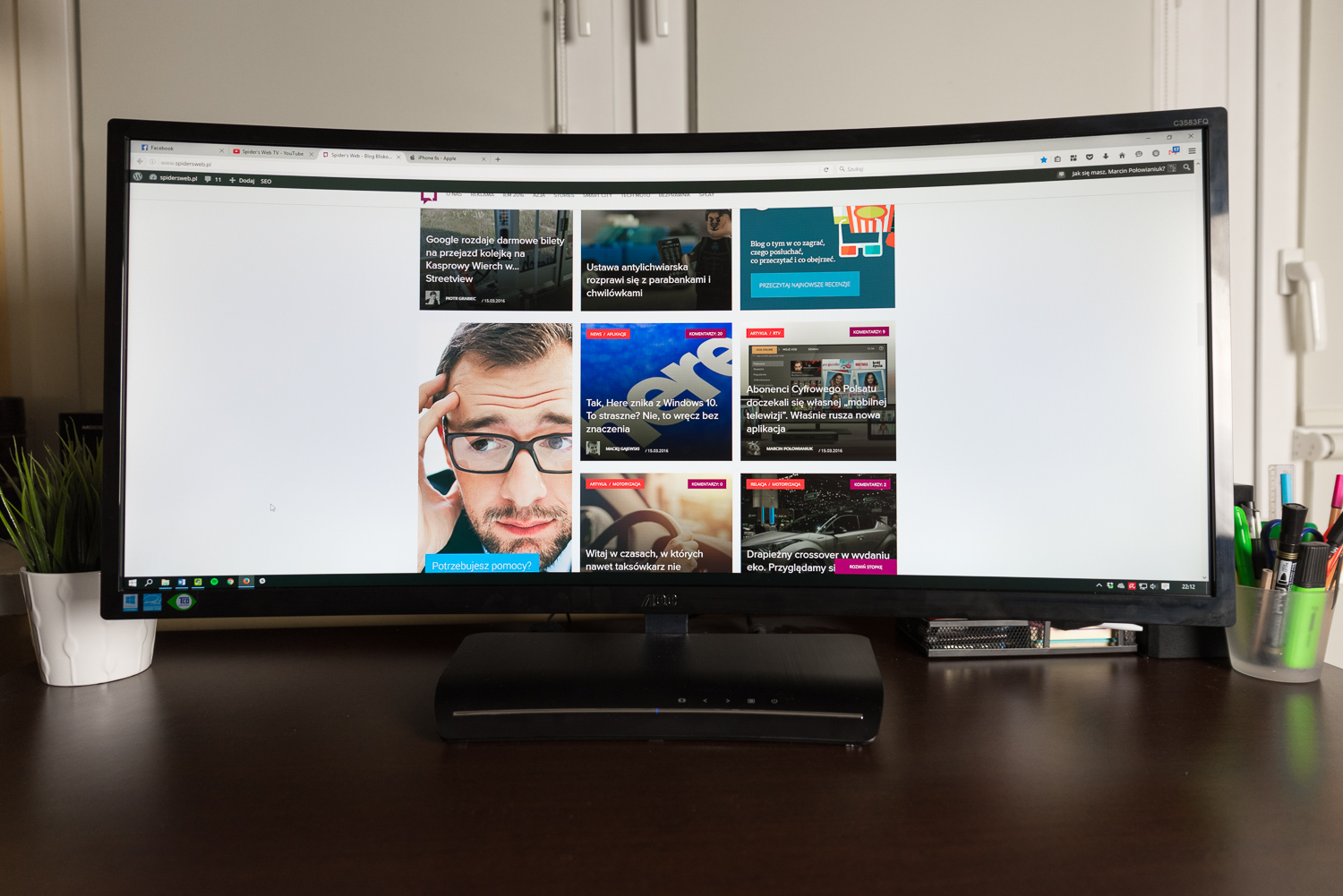 Zakrzywiony monitor 35 cali AOC C3583FQ class="wp-image-480990" 