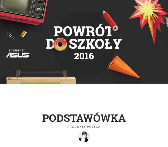 Poradnik zakupowy został podzielony na kategorie. Tak wygląda wstęp do kategorii Podstawówka.  class="wp-image-513773" 