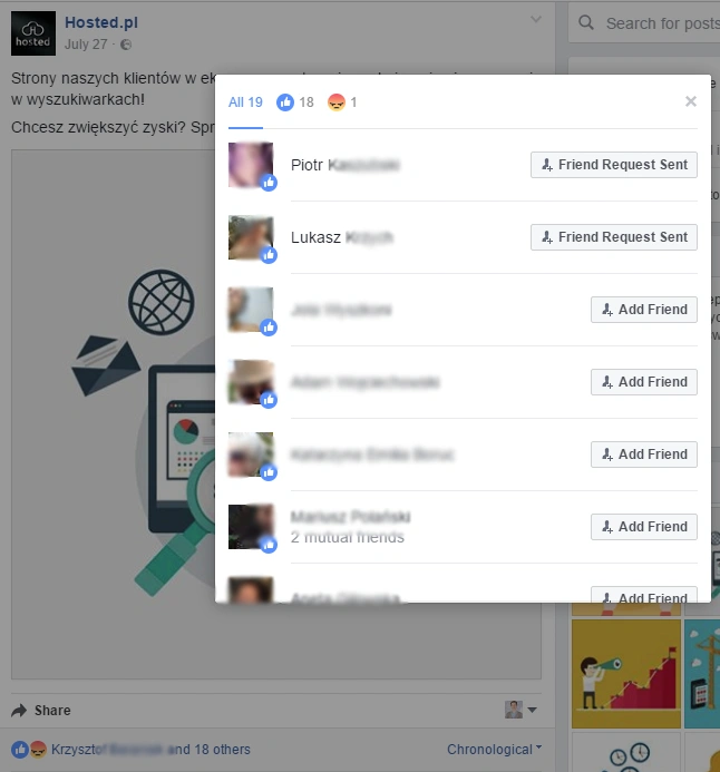 Zrzut ekranu  profilu Hosted na Facebooku class="wp-image-529058" 