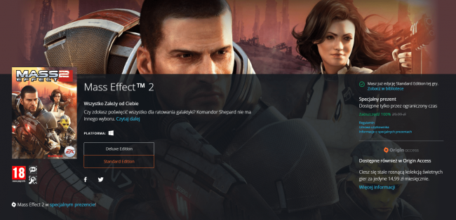 Mass Effect 2 zupełnie za darmo 
