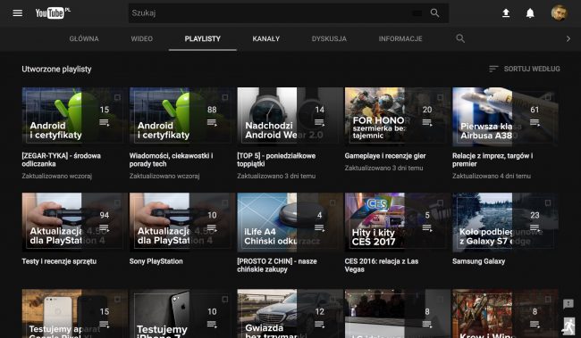 YouTube tryb nocny material design21 
