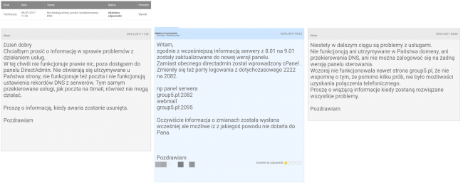 Korespondencja z Group5 