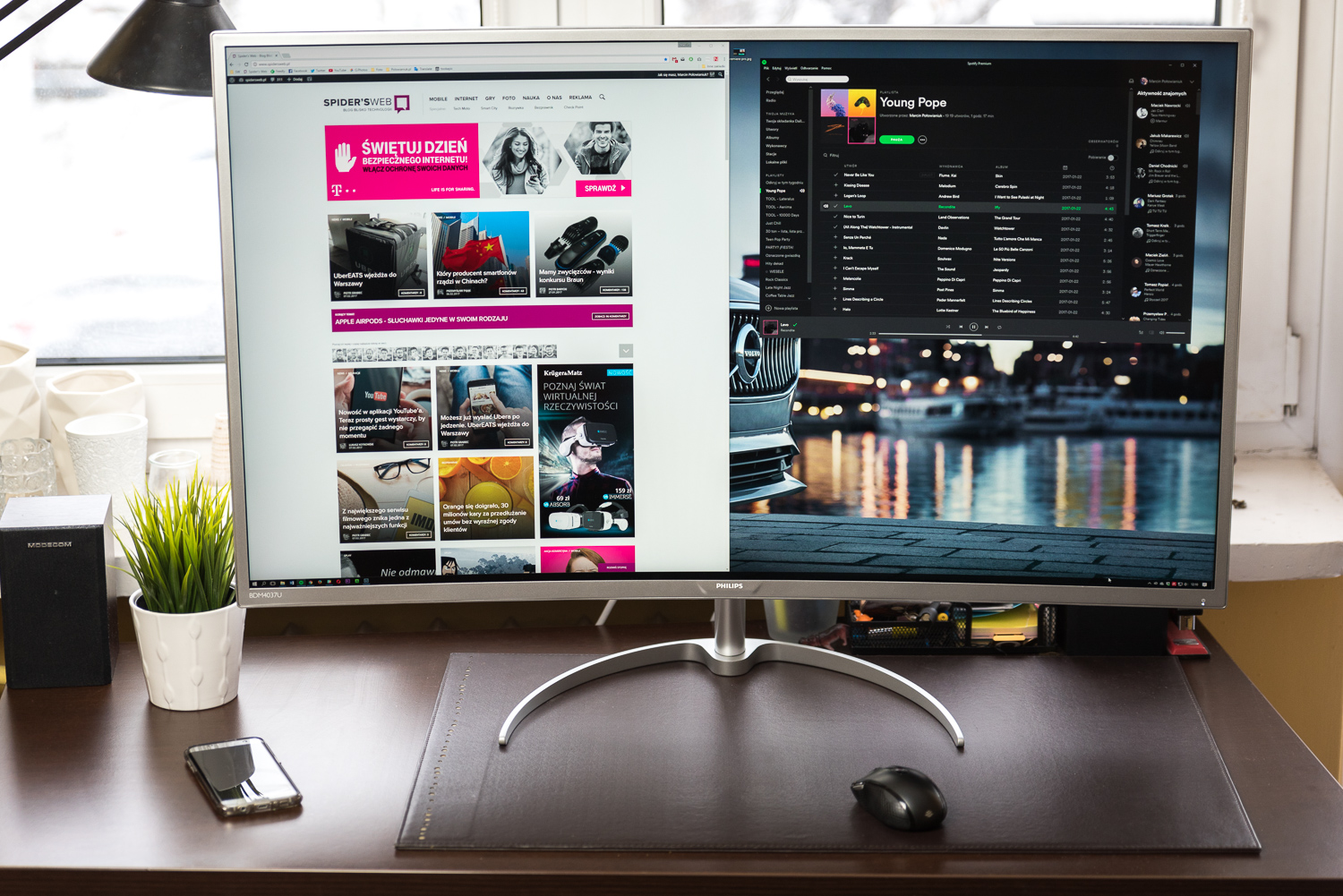 Zakrzywiony monitor Philips 40&quot; 4K class="wp-image-543396" 