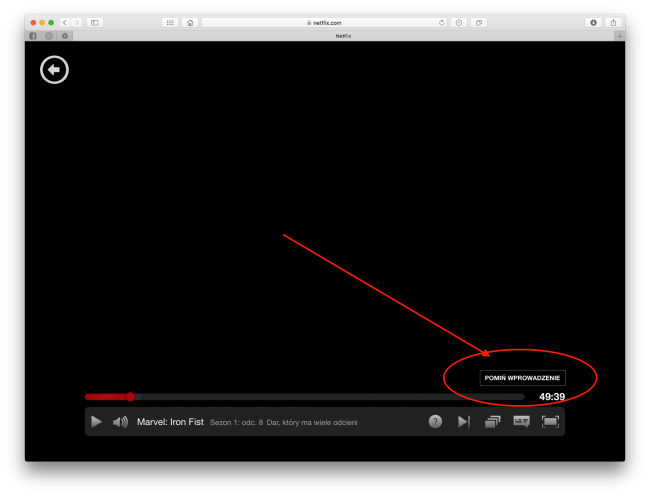 netflix pomiń wprowadzenie intro przycisk 
