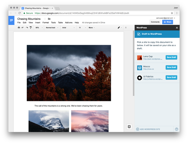 Wordpress integruje się z Google Docs. class="wp-image-549831" title="google doc to wordpress" 