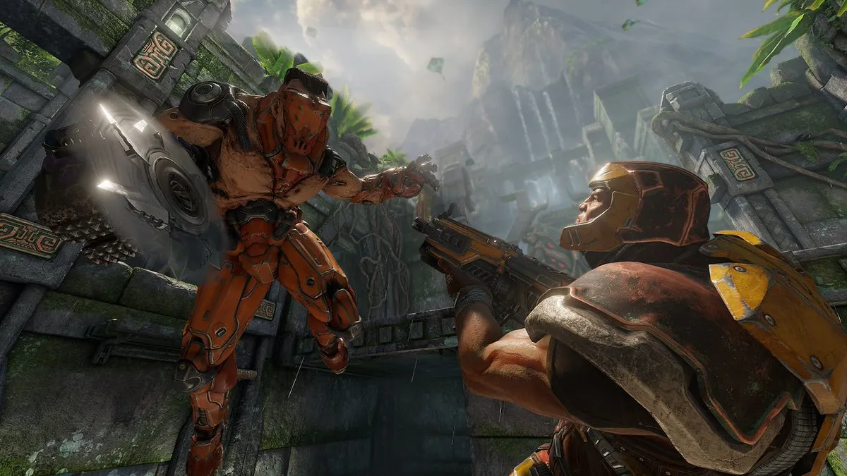 Jest czysty gameplay z Quake Champions. Obawiam się o ten tytuł