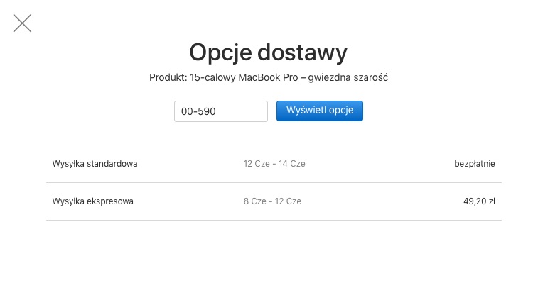 apple macbook pro wwdc 2017 czas dostawy 