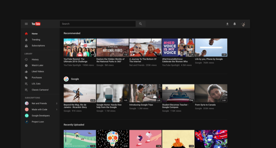 Nowy YouTube - świeży wygląd i tryb ciemny dla osób, które oglądają w nocy class="wp-image-561889" 