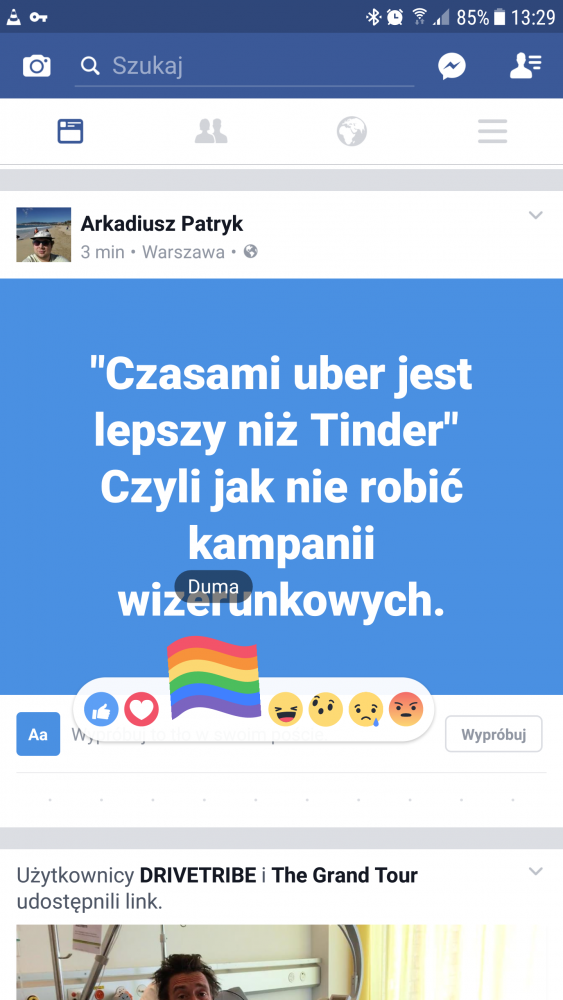 tęczowa flaga - nowa reakcja na facebooku - jak włączyć 