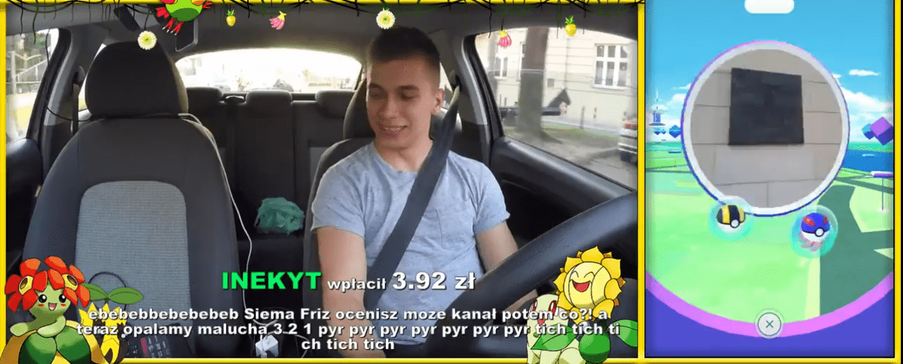 Polski youtuber jeździ autem i gra w Pokemon GO. Wszystko nagrywa zbierając na siebie dowody class="wp-image-573511" 