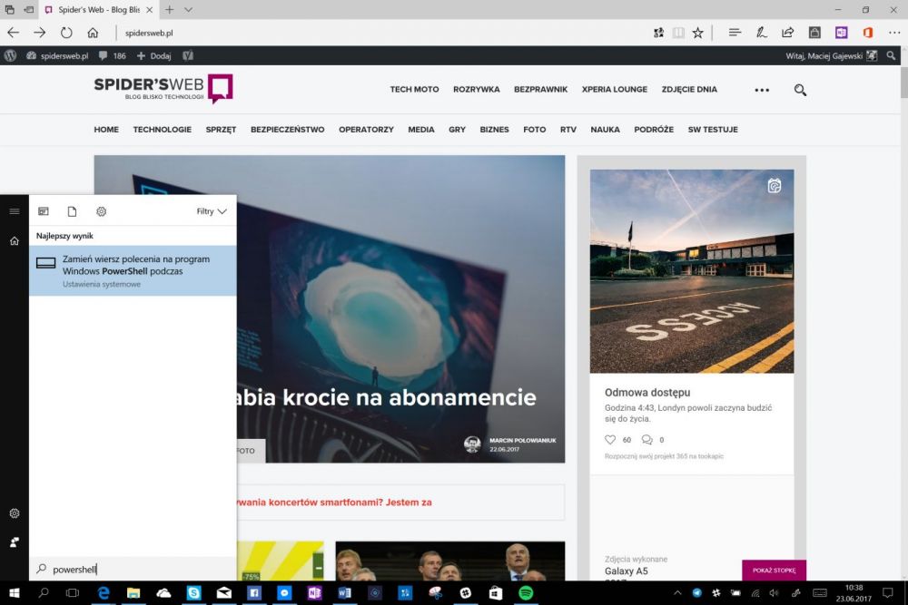 Zablokowane narzędzia systemowe w Windows 10 S lista 