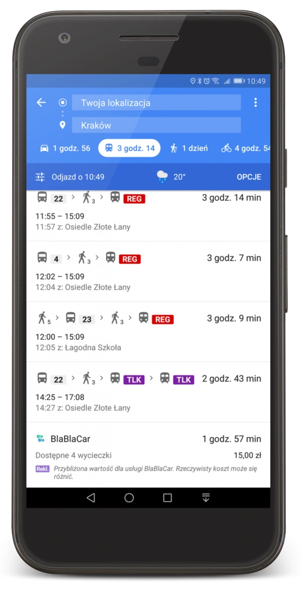 BlaBlaCar dostępny w Mapach Google. class="wp-image-581071" 