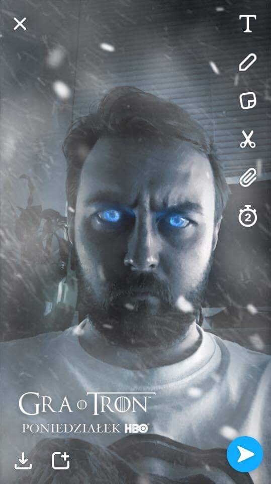 snapchat filtr gra o tron 7 snapkod 