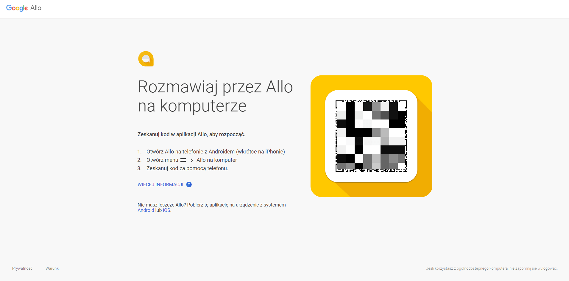 Komunikator Google Allo na komputerze w przeglądarce class="wp-image-584385" 