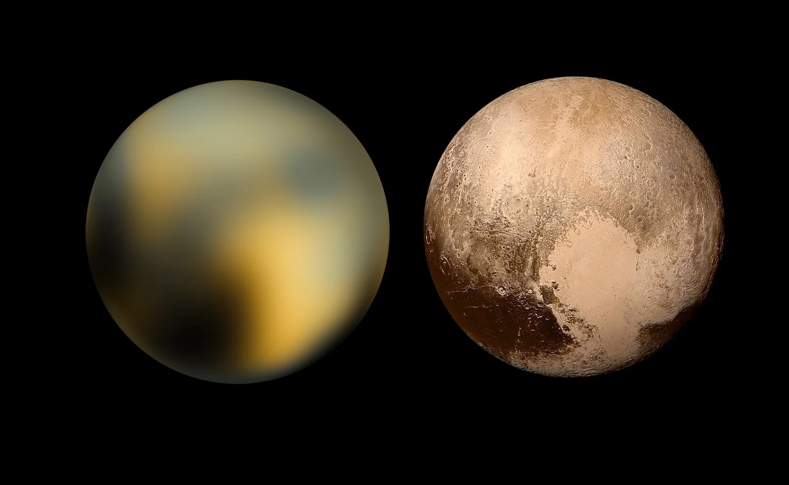 Pluton oczami Teleskopu Hubble'a i sondy New Horizons class="wp-image-591573"
