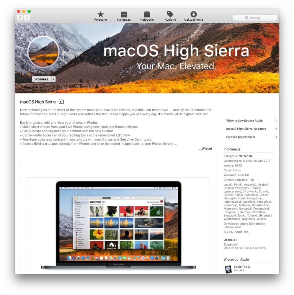 macOS high sierra 