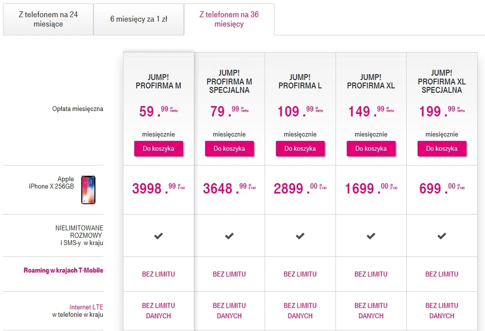 iphone x w t-mobile cennik w abonamencie 