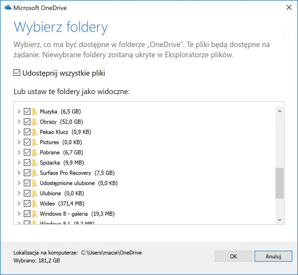OneDrive migawki jak włączyć 
