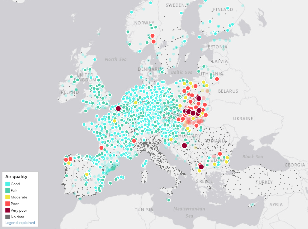 Smog - mapa najbardziej zanieczyszczonych miast w Europie class="wp-image-648358" 