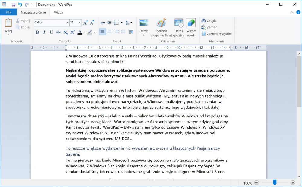 Windows 10 Paint WordPad 
