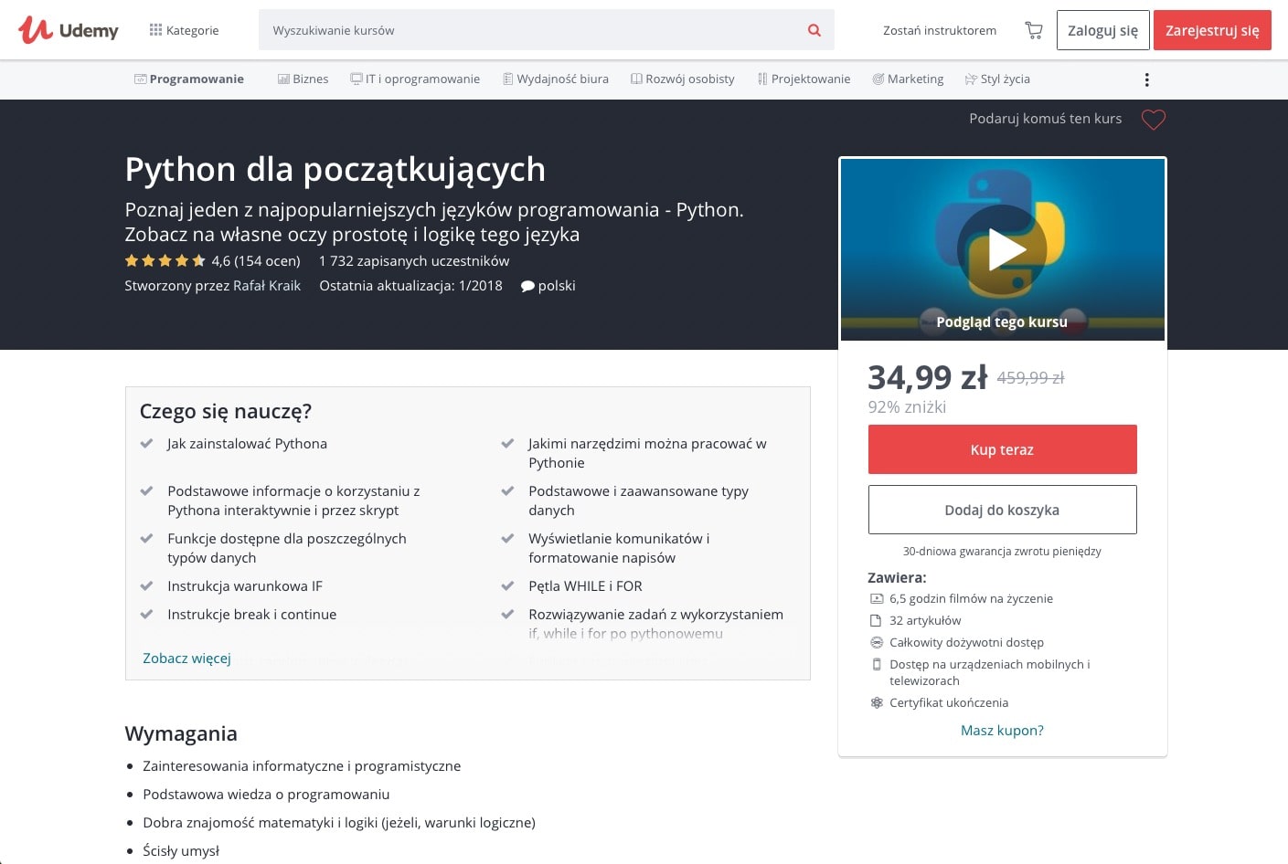 Python dla początkujących - profesjonalny kurs z 92 proc. rabatu class="wp-image-666256" title="Python dla początkujących - profesjonalny kurs z 92 proc. rabatu" 