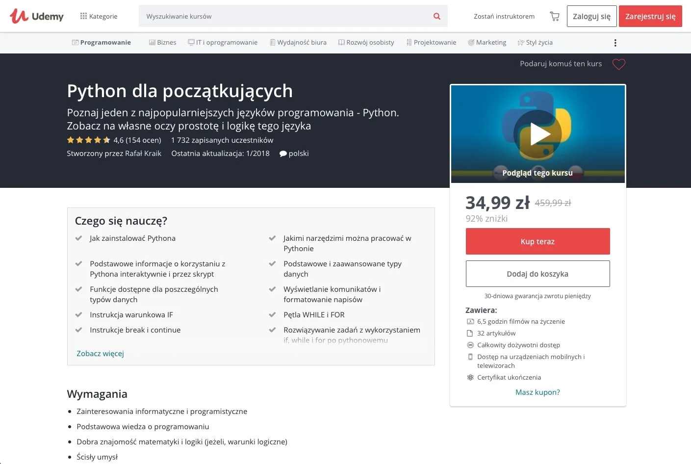 Python dla początkujących - profesjonalny kurs z 92 proc. rabatu class="wp-image-666256" title="Python dla początkujących - profesjonalny kurs z 92 proc. rabatu"