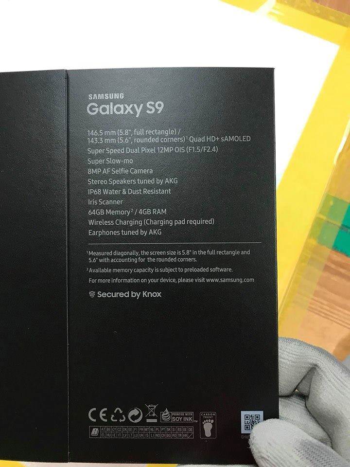 samsung galaxy s9 specyfikacja box 
