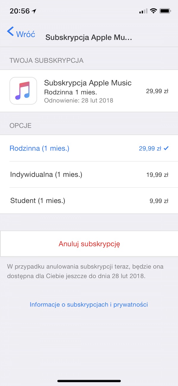 apple music zniżka promocja dla studentów 