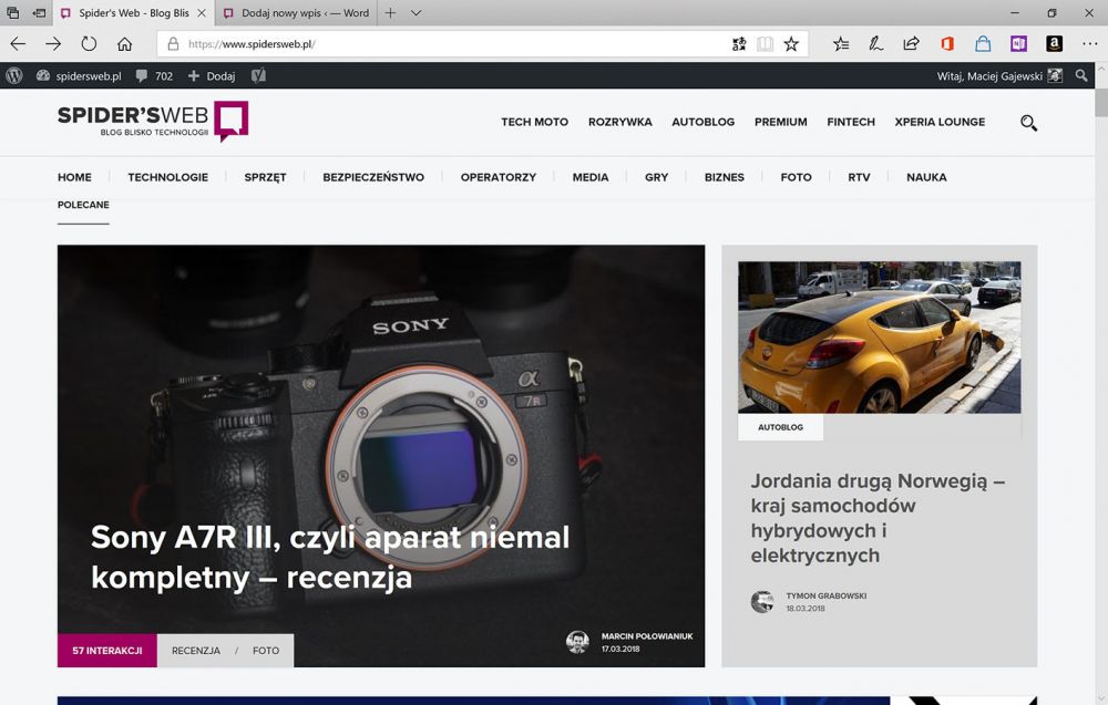 Windows 10 Poczta Edge 