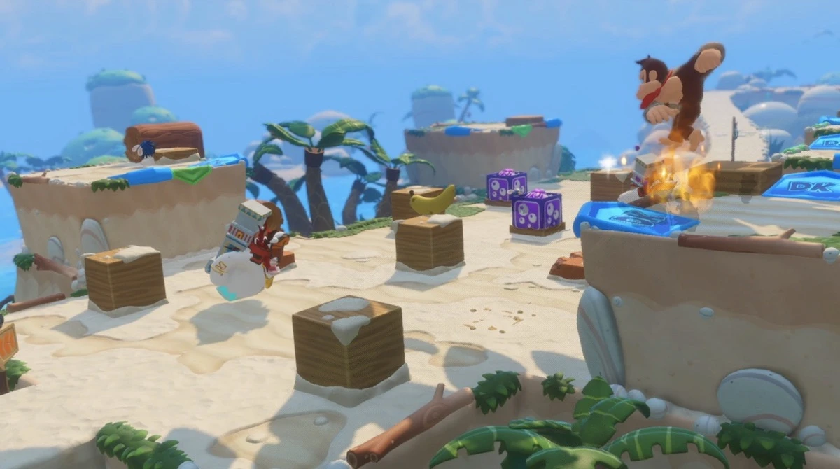Mario Rabbids Kingdom Battle Donkey Kong Adventure screen Nintendo Switch class="wp-image-736657"