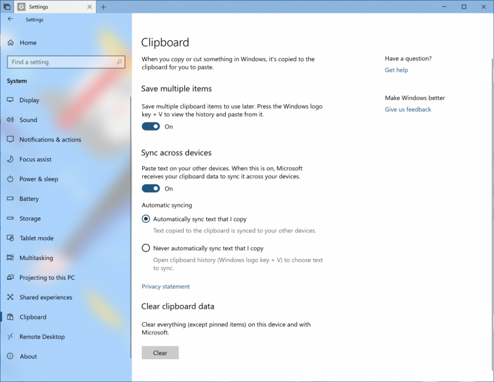 Windows 10 1809 
