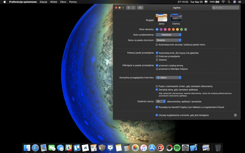 Tryb ciemny w macOS Mojave class="wp-image-809008"