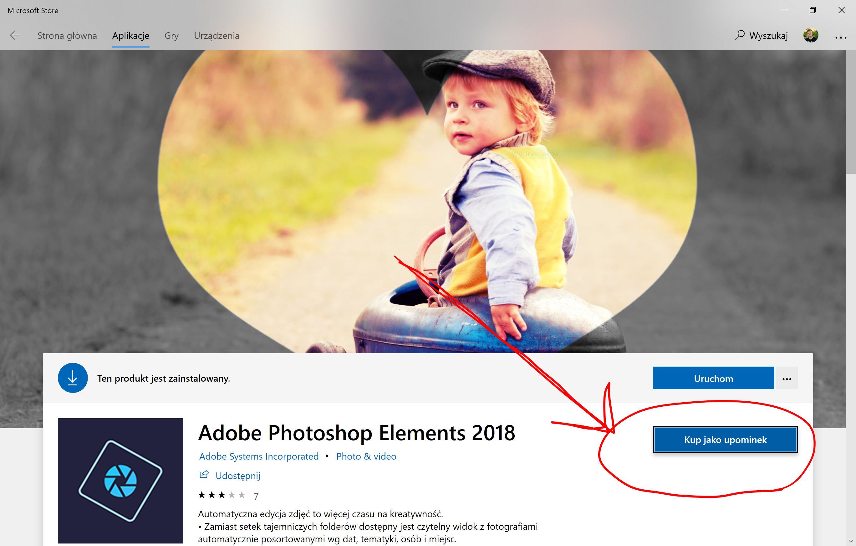 microsoft store jak kupić aplikację w prezencie 